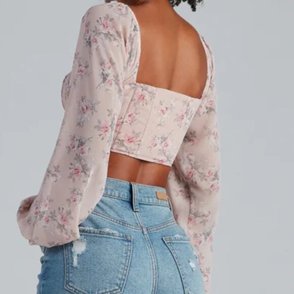 Floral Corset Style Blouse - Picture 2 of 8